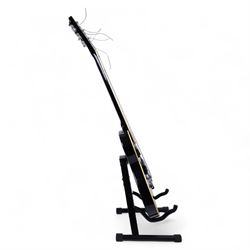 Kay K30 Les Paul style electric guitar, black body and scratch plate, serial no. 70831135, in black hardcase, guitar L100cm