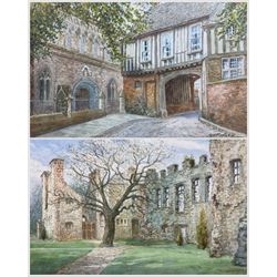 Albert H Findley (British 1880-1975): 'Castle House' and 'Leicester Abbey', two watercolours signed, titled on mount 18cm x 27cm (2)