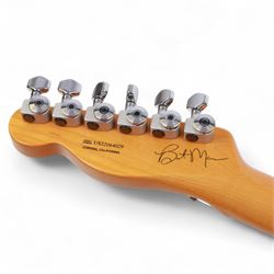 Fender Stories Collection Brent Mason Telecaster electric guitar in primer grey with maple neck and finger board with convertible Glaser Bender, made in Corona California, serial no. US22064029, contained within a G&G Fender hard case with orange interior, guitar L97.5cm
