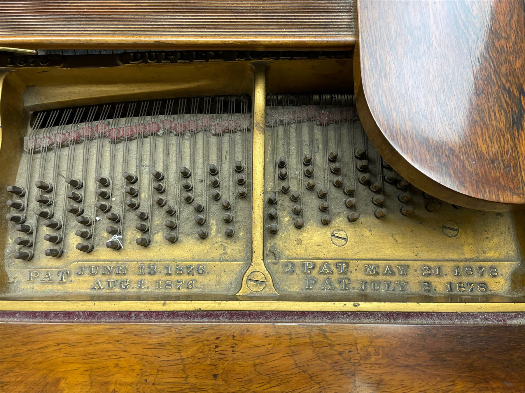 Steinway & Sons, Model A 188  grand piano - introduced in 1896, serial number 101814 (1901-1902) manufactured in Hamburg, with 20 overstrung bass notes, 85 ivory and ebony keys, in a  rosewood case with square tapered legs, roller repetition action with original stringing, felt, dampers and hammers, cast frame detailing numerous patents and awards 1859, 1872 and 1875, conforming lyre with sustaining and una corda pedals.

This item has been registered for sale under Section 10 of the APHA Ivory Act