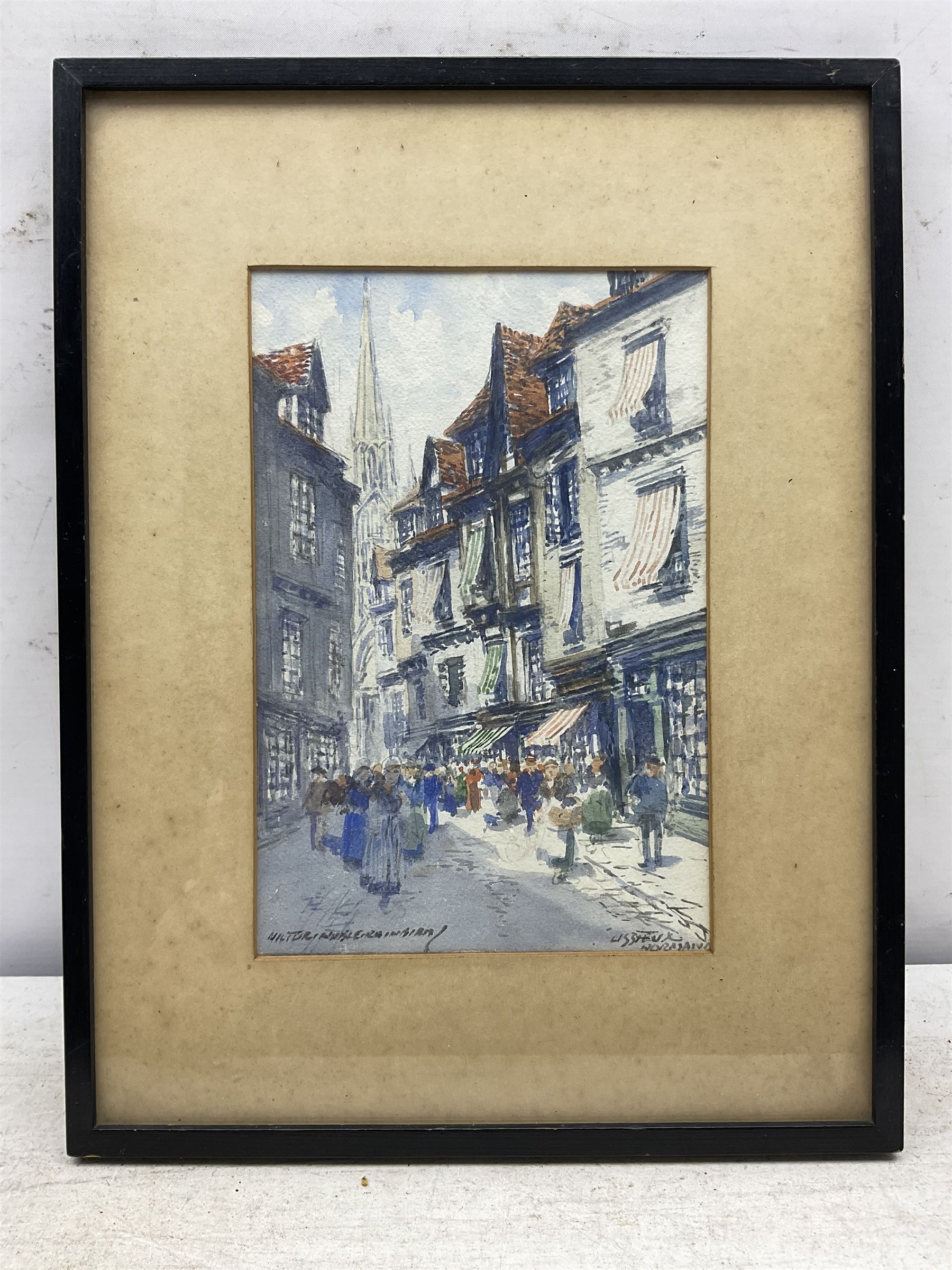 Victor Noble Rainbird (British 1887-1936): Street in 'Normandy', watercolour signed and titled 22cm x 15cm