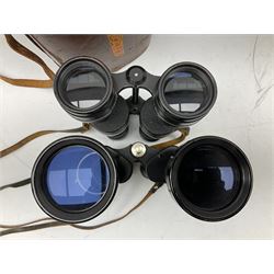 Ten cased pairs of binoculars, to include Rainbow 20x60, Barr & Stroud 7x, Yashica 7x50, Ross London Stepmur 10x50, Wray London Defiant 10x35, Canon 8x30 etc