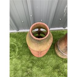 Victorian terracotta tulip top chimney pot, and another chimney pot (2) - THIS LOT IS TO BE COLLECTED BY APPOINTMENT FROM DUGGLEBY STORAGE, GREAT HILL, EASTFIELD, SCARBOROUGH, YO11 3TX
