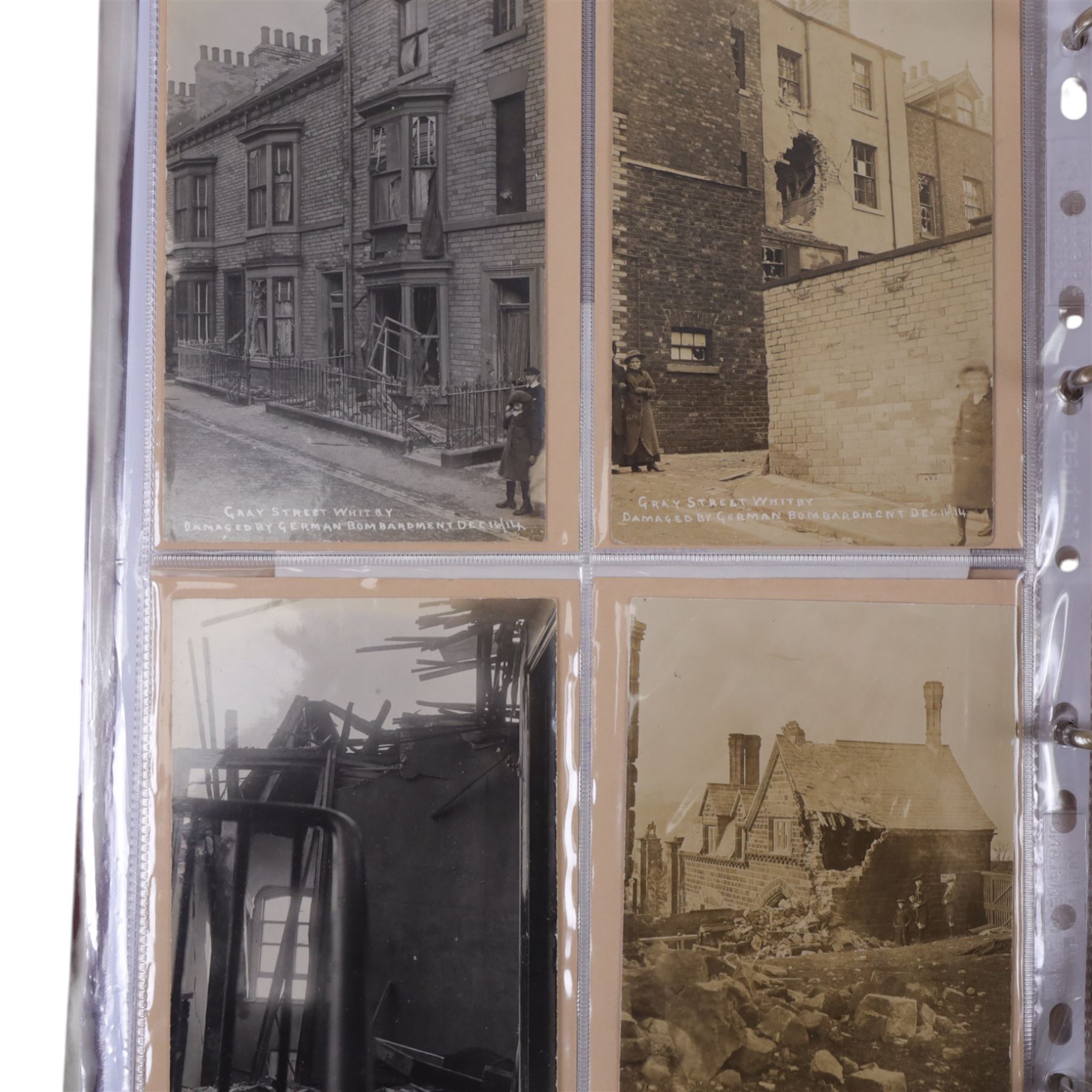 Five-hundred and thirty one late 19th and early 20th century real photographic postcards produced by J.T.Ross, depicting  daily life, village scenes, landmarks and street views of Whitby, the surrounding villages and South Teeside, including fifty-two modern copies, all housed within three postcard albums and accompanied by four copies of Ross, Photographer, Whitby 'The Life and Work of a Yorkshire Artist' by Colin Bullamore which provides a detailed overview of his life and work