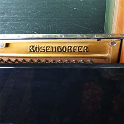 Bösendorfer model 130 upright piano, circa 1941, 88 ivory and ebonised keys within black high gloss polyester case, serial no. 26442