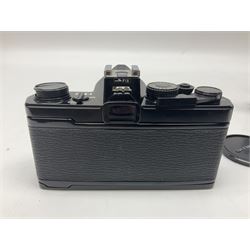 Olympus OM-1 camera body, serial no 913212, with 'Olympus OM-System F.Zuiko Auto-S 1:1.8 f=50mm' lens, serial no.74374, 'Vivitar wide angle MC 28mm 1:2.8 49mm' lens, serial no. 42042268, and Olympus OM winder 2