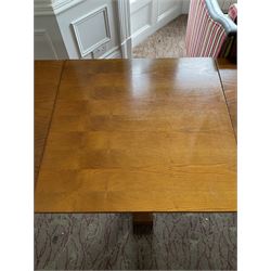 Four square walnut finish dining tables - LOT SUBJECT TO VAT ON THE HAMMER PRICE - To be collected by appointment from The Ambassador Hotel, 36-38 Esplanade, Scarborough YO11 2AY. ALL GOODS MUST BE REMOVED BY WEDNESDAY 15TH JUNE.