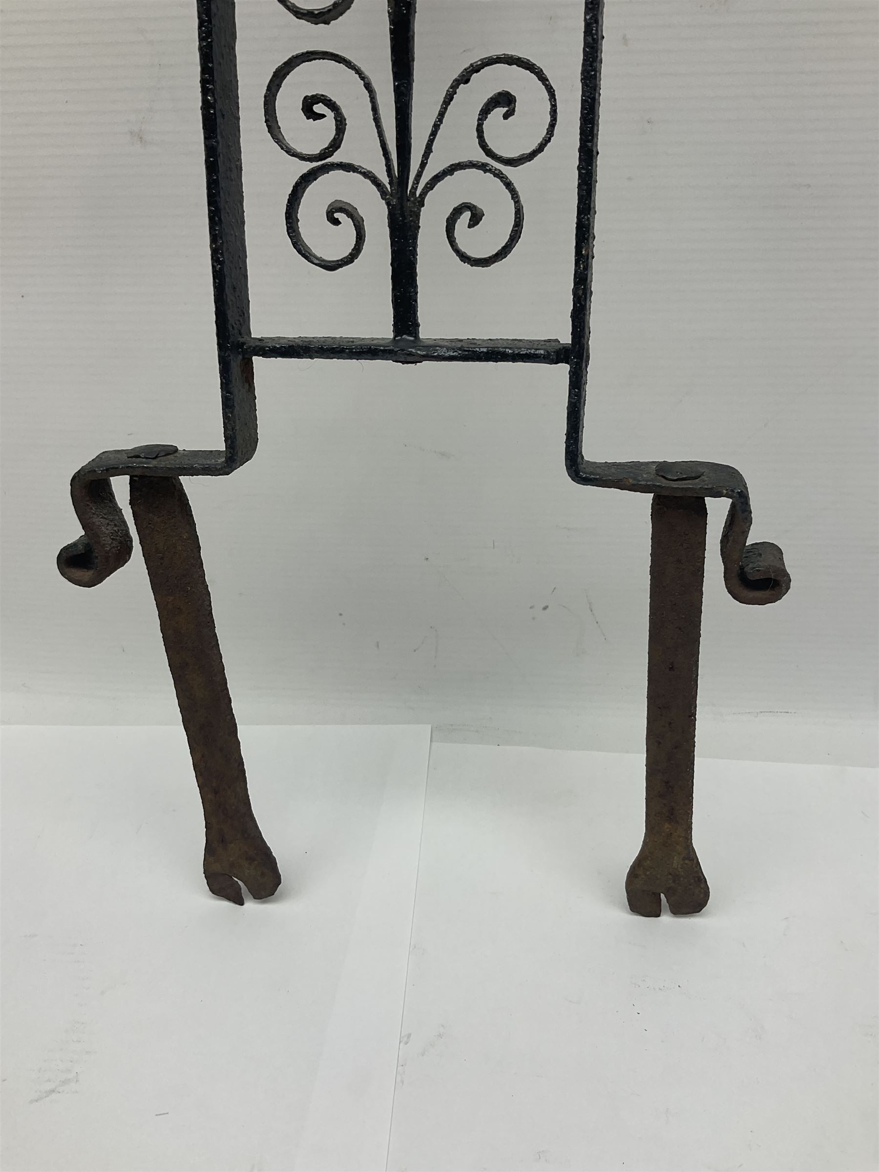 Wrought iron weathervane, with cockerel finial, H95cm