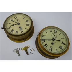  Two brass cased Ships Clocks, by Cooke of Hull and Sestrel D18.5cm and D19cm (2)  