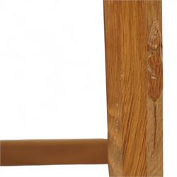 Mouseman - nest of three oak occasional tables, rectangular adzed top, on octagonal supports united by plain stretchers, each carved with mouse signature, by the workshop of Robert Thompson, Kilburn 