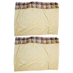 Pair of (320cm) quality full height Linara Wicker curtains with Moon Kilnsey heading, inte...