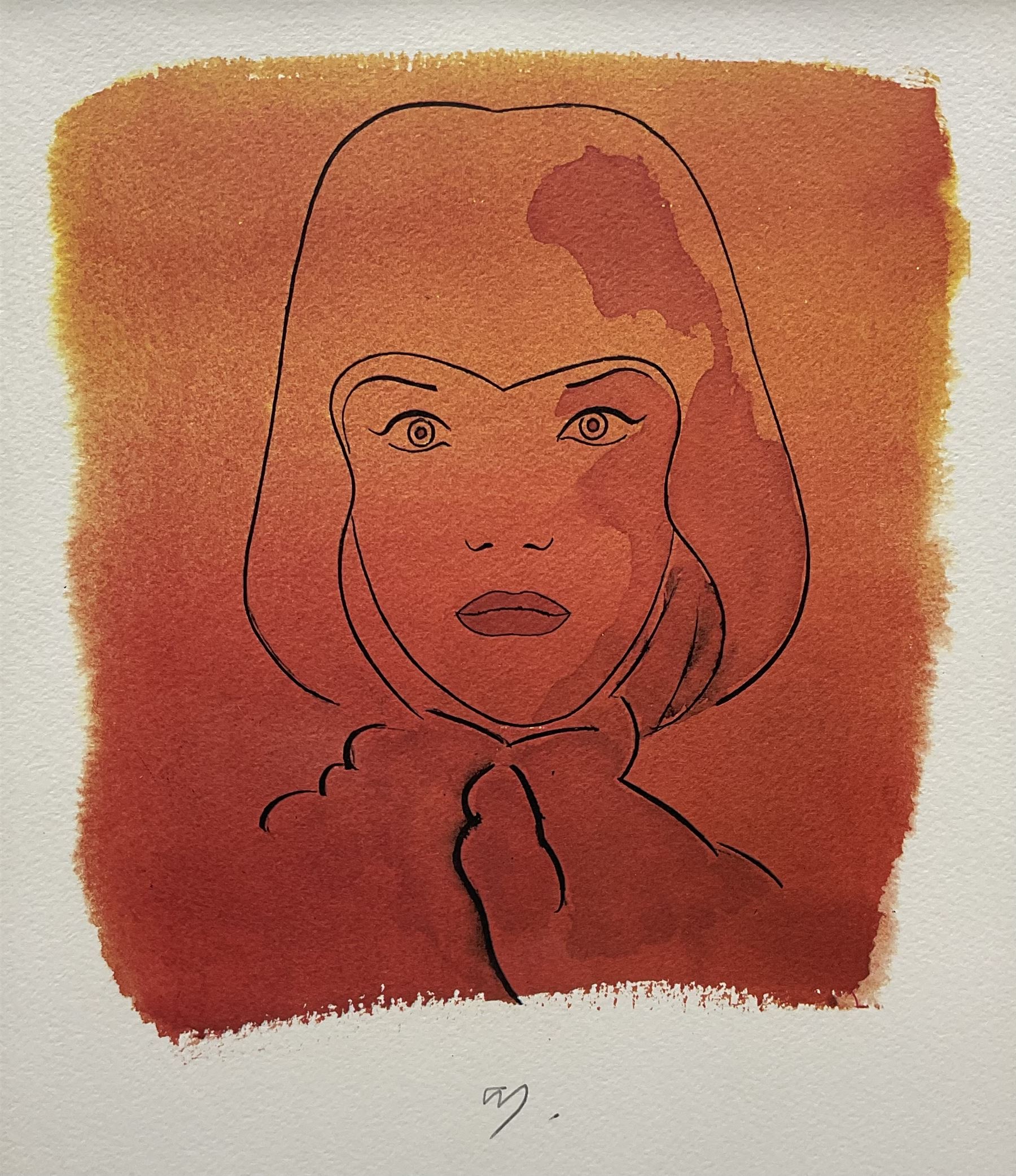 Allen Jones RA (British 1937-): 'Rosso' Head and Shoulder Portrait, limited edition chromolithograph signed in pencil with BolaffiArte blind stamp 27cm x 20cm