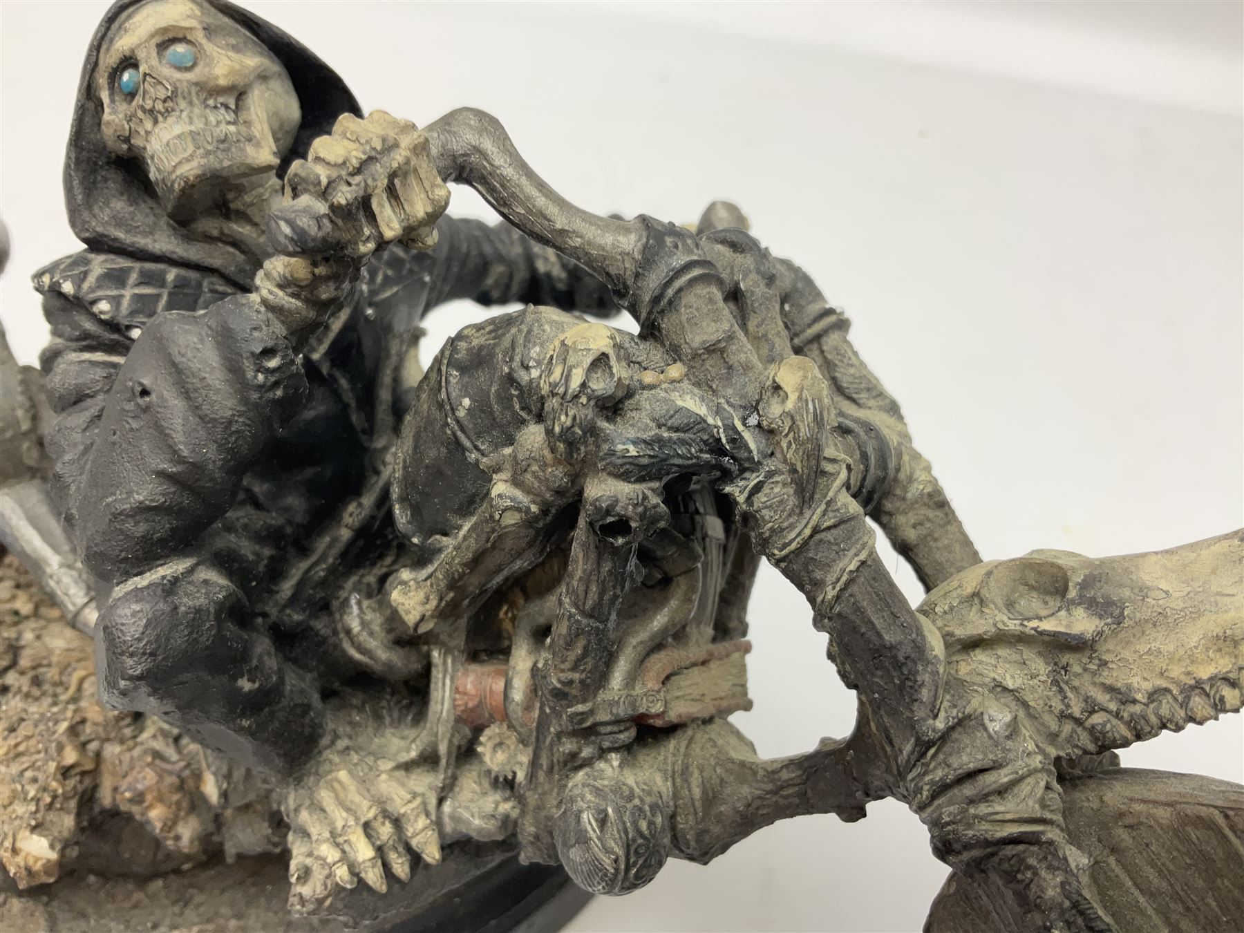 Terry Pratchett Discworld figure, Death on a Motorcycle DW44, designed by Clarecraft