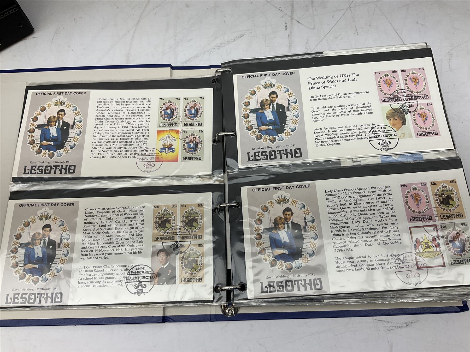 Mostly first day covers, including Antigua 'Royal Wedding 29th July 1981', British Virgin Islands '25th Anniversary of the Coronation 1953', various Silver Jubilee 1977 stamp covers etc, housed in eight folders