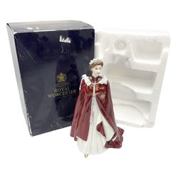 Royal Worcester figure of Queen Elizabeth II to celebrate her 80th birthday in 2006, with box