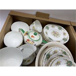 Collection of teawares, to include Royal Stafford in True Love pattern, Copeland Spode in Olympus pattern, etc in three boxes 