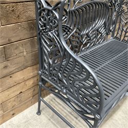 Richard Bawden (1936-2024); - Cat design painted cast iron garden bench