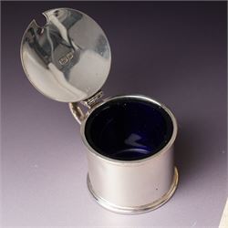 Silver three piece condiment set London 1973-1976 Maker C J Vander Ltd, George III silver sauce ladle London 1798, five silver coffee spoons, Dutch pierced silver server, silver handled knife, silver handled magnifying glass and small silver dish