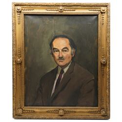 Brenda Bury (British 1932-): Members of European Parliament - 'Diana Elles Baroness Elles' 'Aeneas Simon Mackay 15th Lord Reay' 'David Lewis 1st Baron Brecon' 'Sir Peter Kirk' 'Derek Walker Smith Baron Broxbourne' and 'Tufton Beamish Baron Chelwood', set of six oils on canvas signed with initials, in matching frames, 76cm x 59cm (6)
Provenance: Property of a Nobleman.