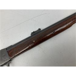 Westley Richards .310 Cadet Martini action rifle, the 63.5cm smooth bored barrel with one barrel band, walnut stock stamped 93/352 with hinged compartment to butt, serial no.3365, L103cm