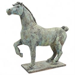 Caroline Füglistaller (British/Swiss 1938-): 'Horse VII', ceramic stoneware sculpture unsigned H29cm
Provenance: The Stour Gallery