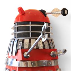 Doctor Who - full scale sit-in driveable replica Dalek, self-powered  with wooden and aluminium chassis, voice changer mic and sound system, a replica of the Saucer Commander from the 1966 film Daleks' Invasion Earth 2150 A.D.