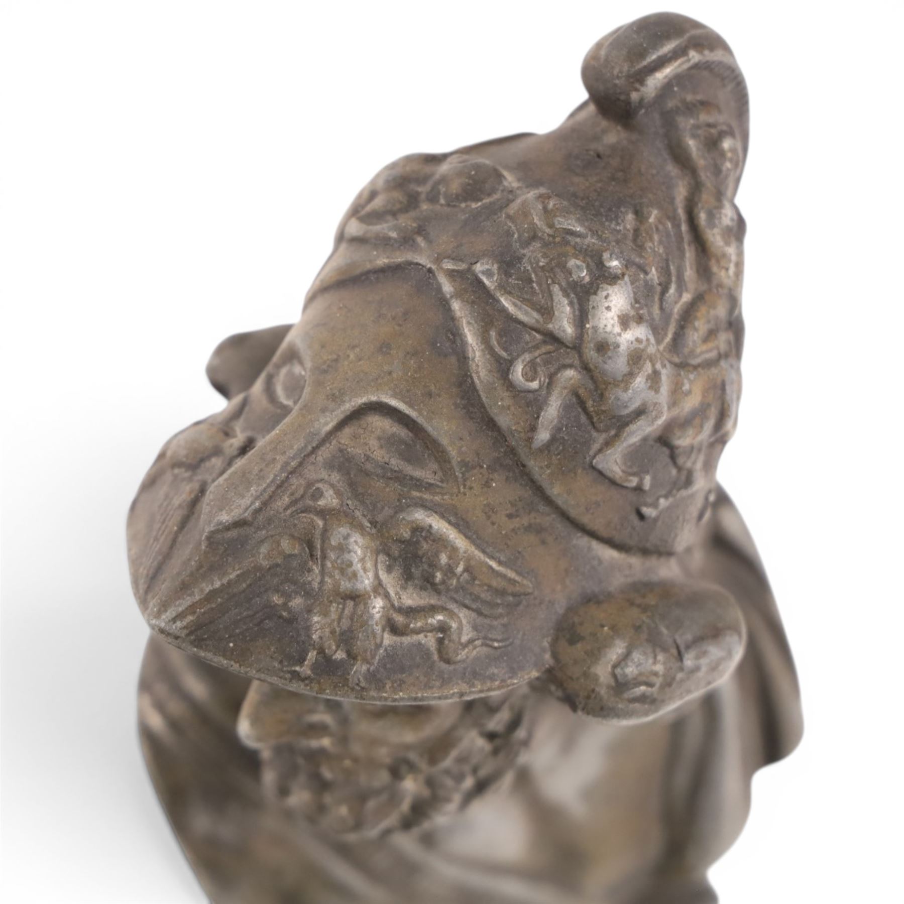 19th Century spelter bust of Menelaus, H21cm