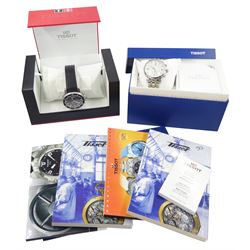 Tissot PRC 200 gentleman's stainless steel chronograph quartz wristwatch, Ref. T461, white dial with subsidiary seconds dial, on original stainless steel bracelet and a Tissot Seastar 660, chronograph quartz wristwatch, black dial with subsidiary seconds dial, on original rubber strap, with stainless steel clasp, both boxed