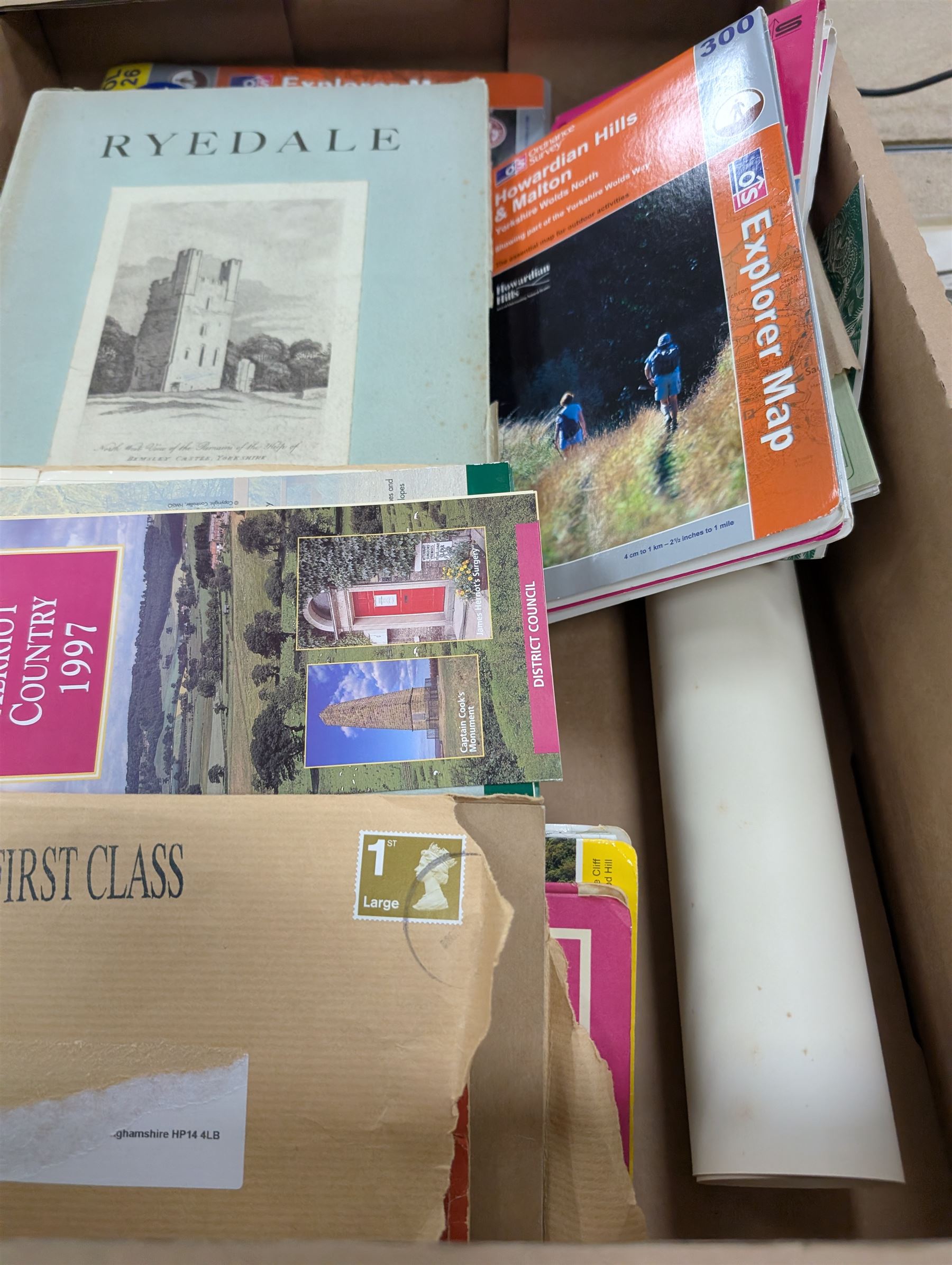 Interesting collection of Helmsley and other local postcards, housed in two albums and loose, together with a collection of Ordnance Survey Maps and other ephemera