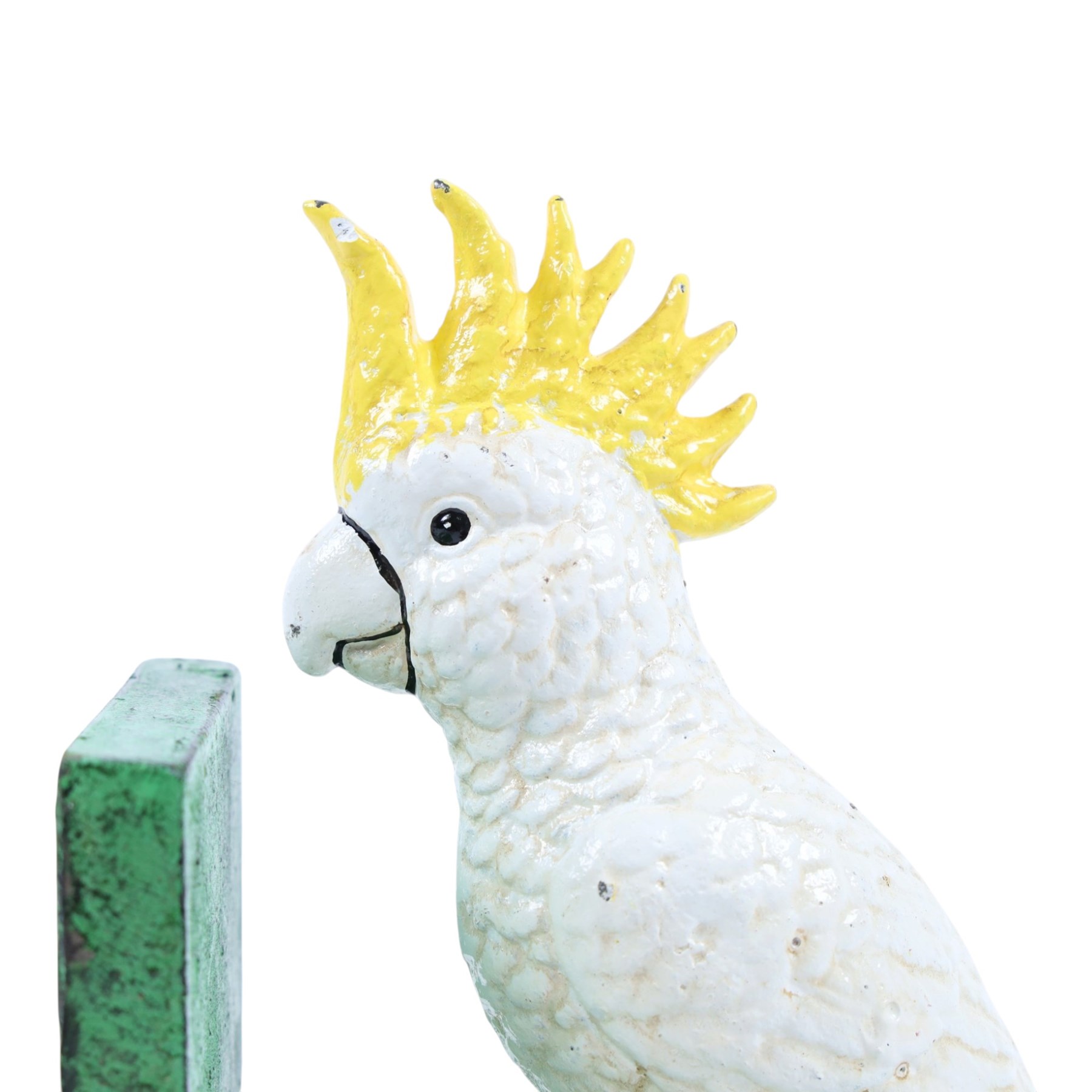  Pair of cast Iron book ends with Cockatoo mounts, H17cm