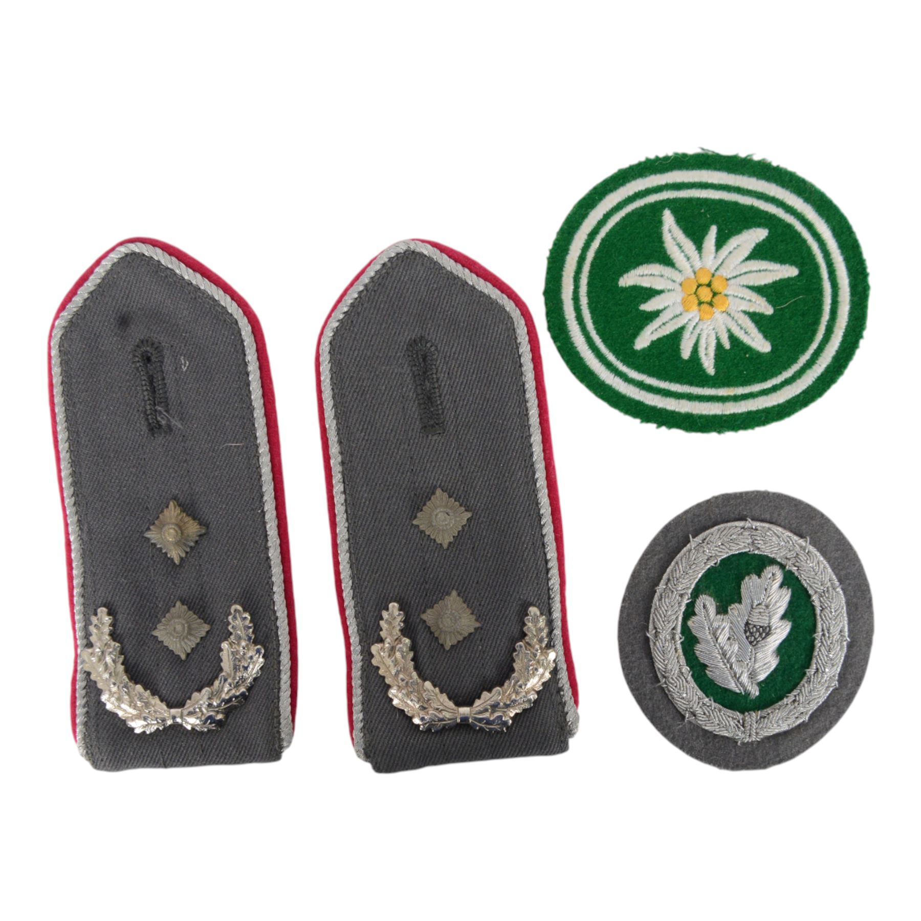West German Bundeswehr military badges for army, navy and airforce, together with army lanyard
