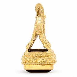9ct gold smokey quartz horse pendant / fob, hallmarked