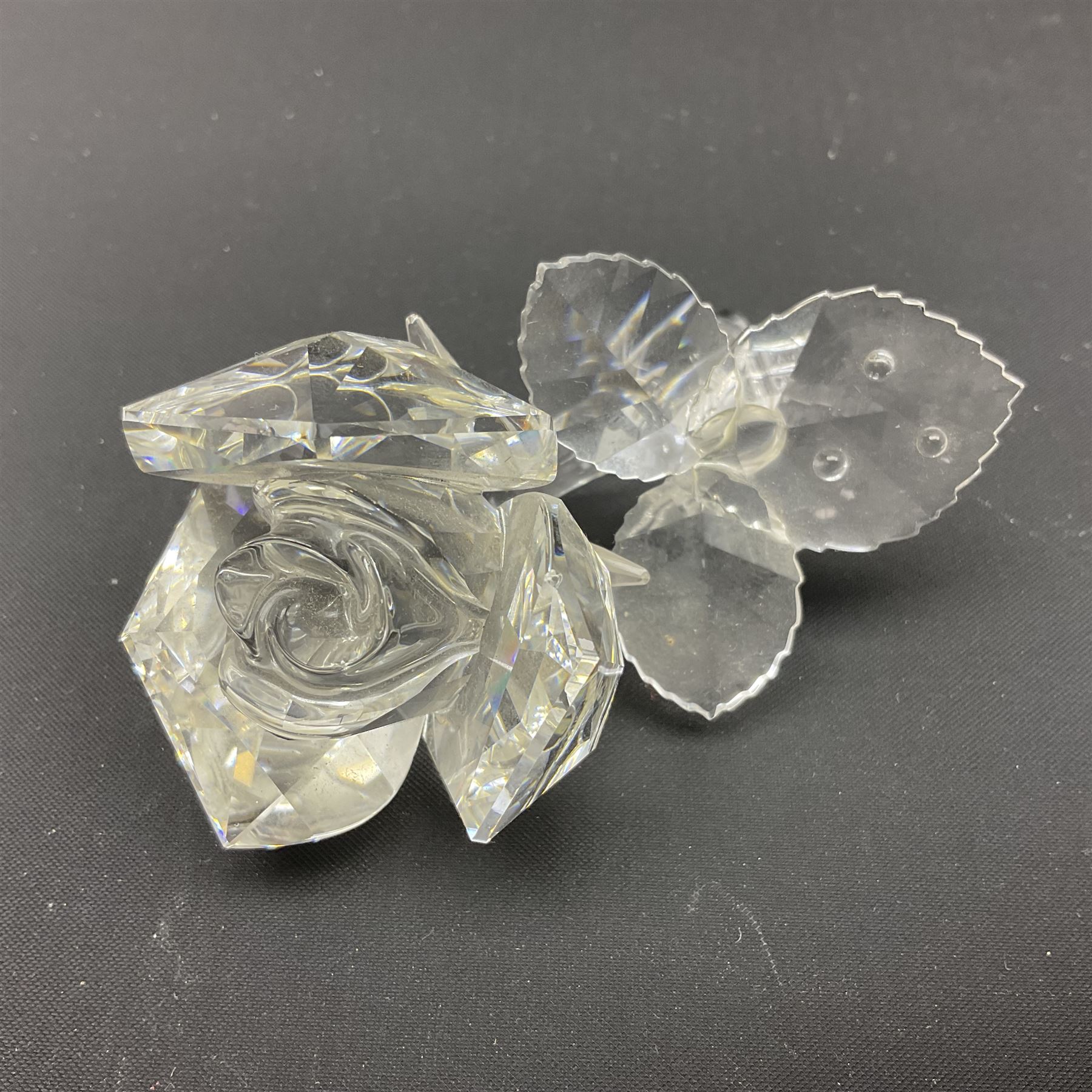 Five Swarovski Crystal figures, comprising giraffe, deer, hummingbird, rose and rearing horse, all with original boxes 