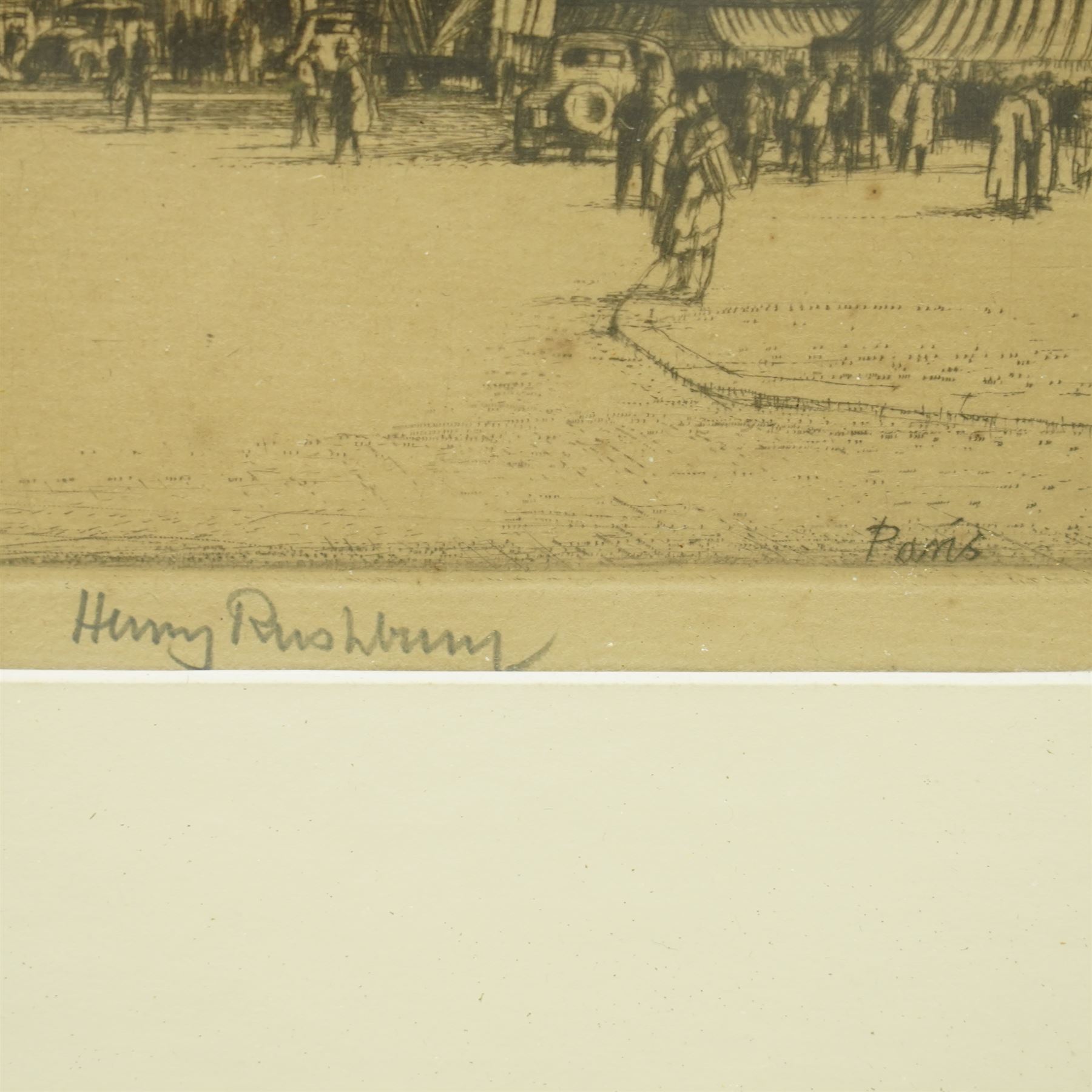 Henry Rushbury (British 1889-1968): 'Paris' and 'Low Tide - La Rochelle', two etchings signed in pencil max 25cm x 34cm (2)