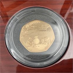 The Royal Mint United Kingdom 2022 'Winnie the Pooh and Friends' gold proof fifty pence coin, cased with certificate