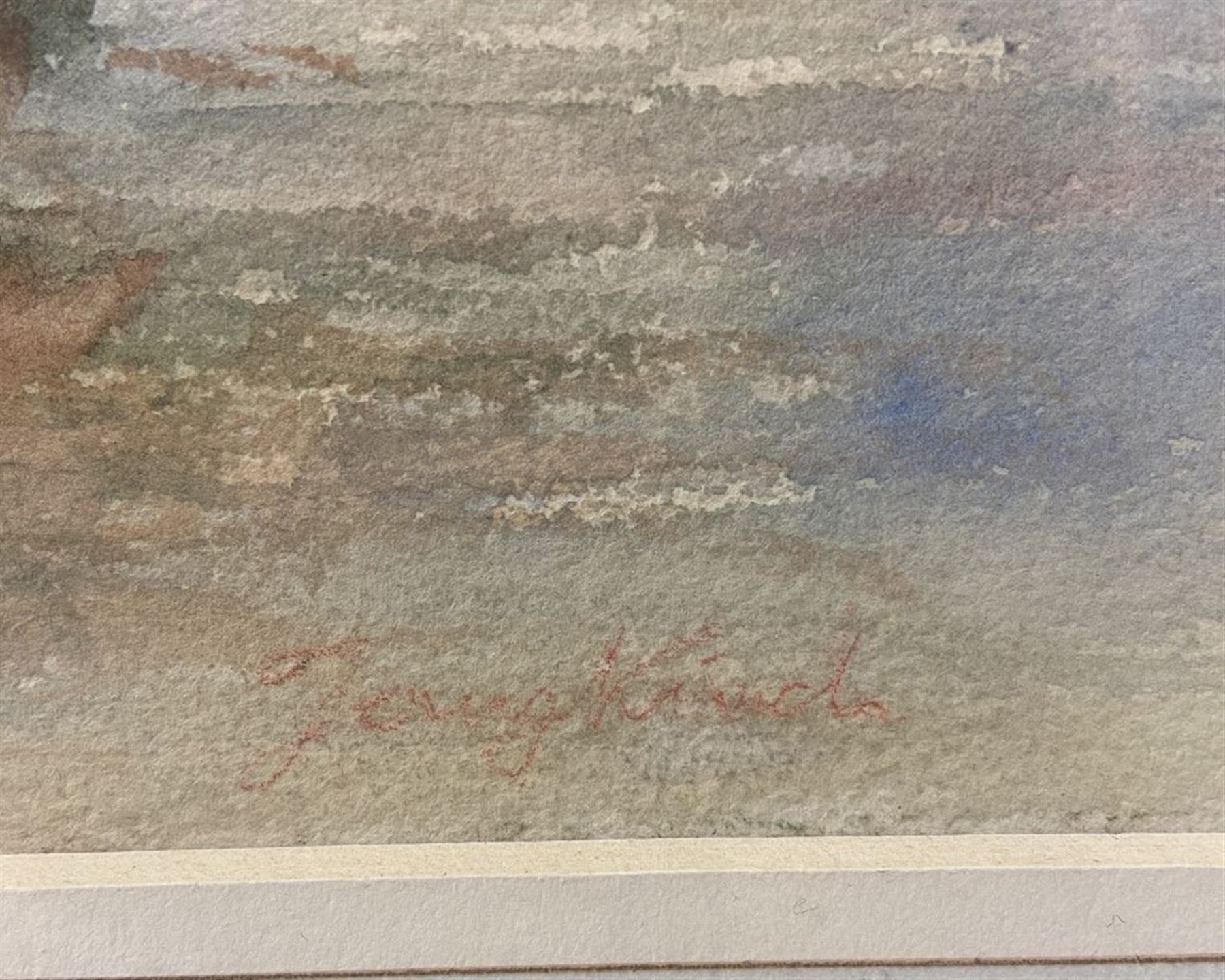 Johan Barthold Jongkind (Dutch 1819-1891): Unloading on the Shore 'Antwerp', watercolour signed, inscribed verso 20cm x 26.5cm