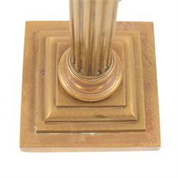Brass Corinthian column table lamp base, H40cm