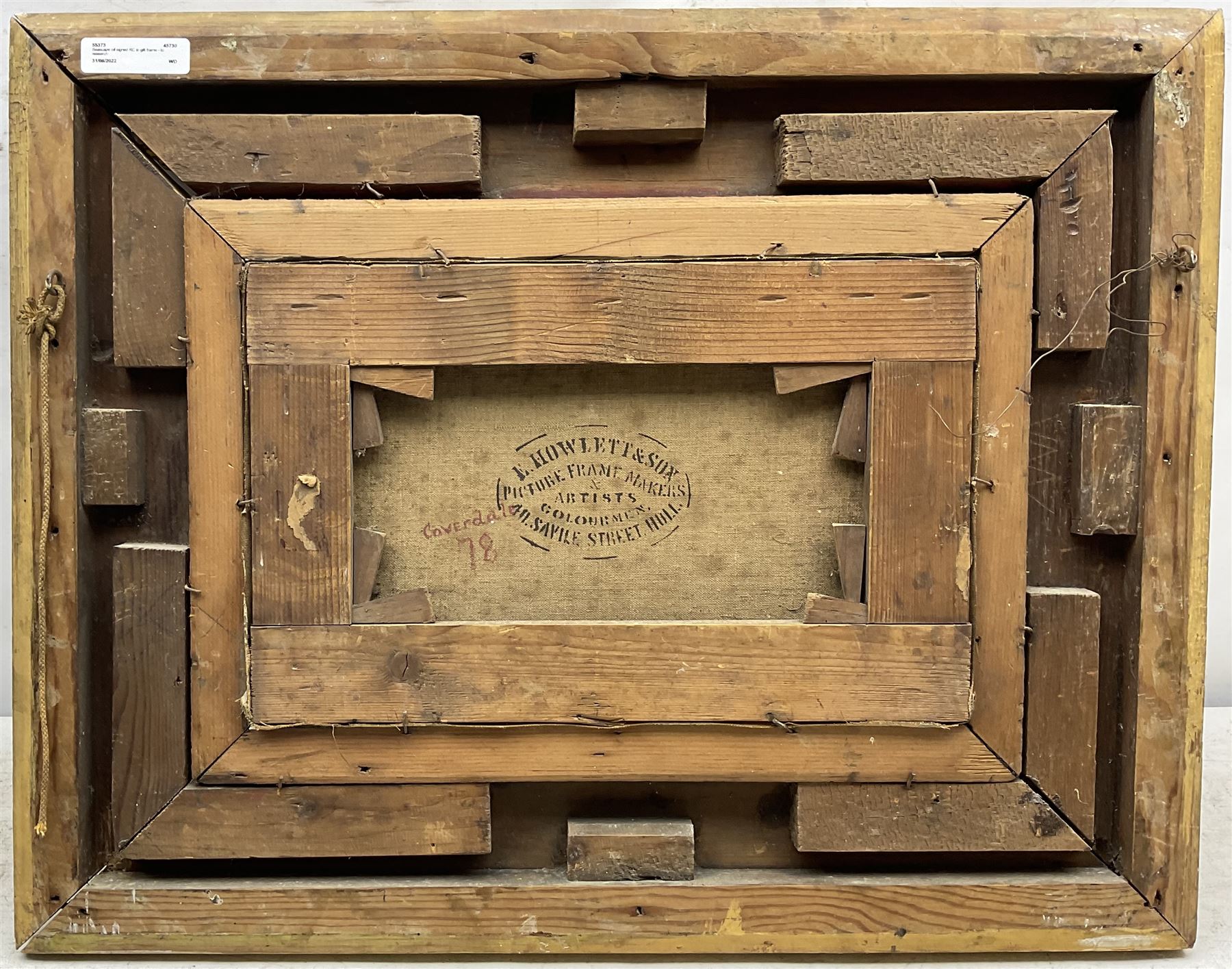 R Coverdale (British 19th/20th century): Fishing Yawl and other Masted Vessels at Sea, oil on canvas signed with initials, signed and dated '78 verso 22cm x 34cm