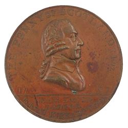 Scotland, The Penny of Scotland, 1797, obverse with legend 'Adam Smith L.L.D:F.R.S. Born At Kirkaldy1723'and reverse 'Wealth of Nations BOOG. JunR. Des', approximately 29.45 grams