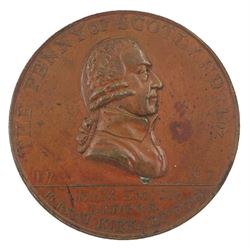Scotland, The Penny of Scotland, 1797, obverse with legend 'Adam Smith L.L.D:F.R.S. Born At Kirkaldy1723'and reverse 'Wealth of Nations BOOG. JunR. Des', approximately 29.45 grams
