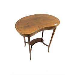 Edwardian inlaid mahogany kidney shaped occasional table