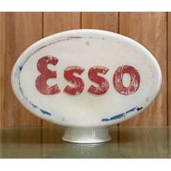 Esso double sided glass petrol pump advertising globe. H39cm, W51cm, D19cm