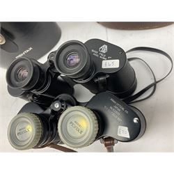 Six cased pairs of Pentax binoculars, comprising 10x50 Field, no. 604, Asahi 7x50, Asahi 10x50, Asahi 8x40, Asahi 16x50,  Asahi 10x50 No. 62611