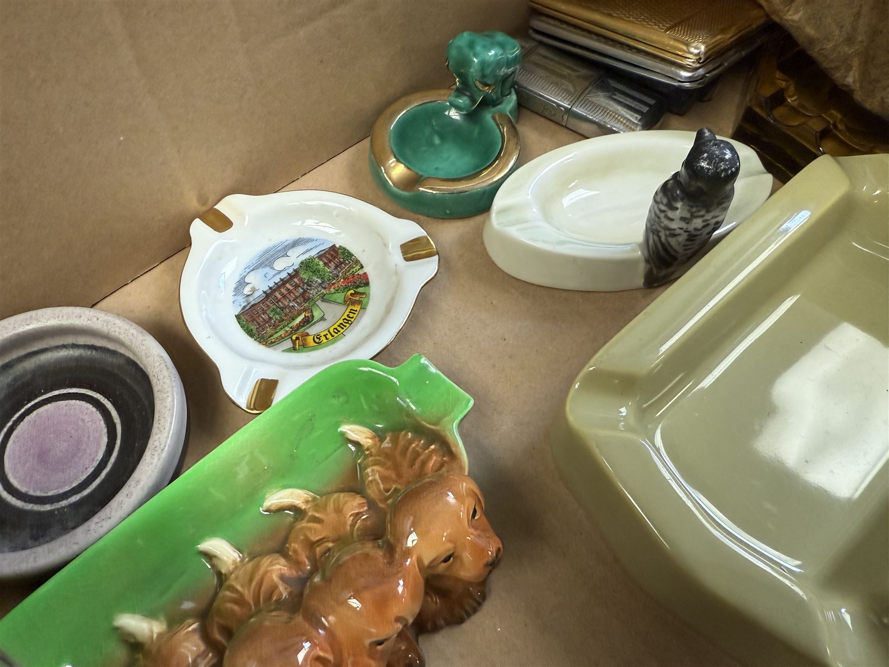 Collection of vintage cigarettes, cigars, ashtrays and other smoking related collectables
