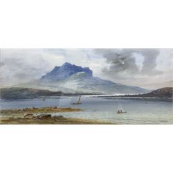 William Henry Earp (British 1831-1914): Highland Loch Scenes, pair watercolours signed 25cm x 56cm (2)