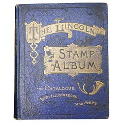 Collection of stamps albums, postcards, commemorative crowns and cigarette silks