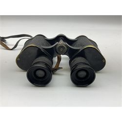 WW2 Air Ministry pair of 6x binoculars by Watson-Baker Co. Ltd, model no. G.E./293, dated 1943, serial no.8568, in similarly marked calf leather carrying case