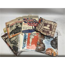 TFR SPOKE 05/09/23 AGREED RTV BEVERLEY - Collection of ephemera to include five copies of Palestine post newspapers from 1938, approximately fifty world bank notes, sheet music, postcards from 1910-1959 etc