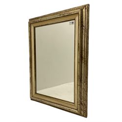 Silvered and ivory rectangular framed mirror 