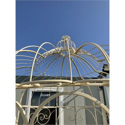 Wrought metal cream painted Gazebo 
 - THIS LOT IS TO BE COLLECTED BY APPOINTMENT FROM DUGGLEBY STORAGE, GREAT HILL, EASTFIELD, SCARBOROUGH, YO11 3TX